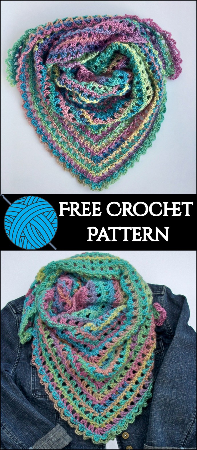 Candy Kisses Triangle Scarf Free Crochet Pattern