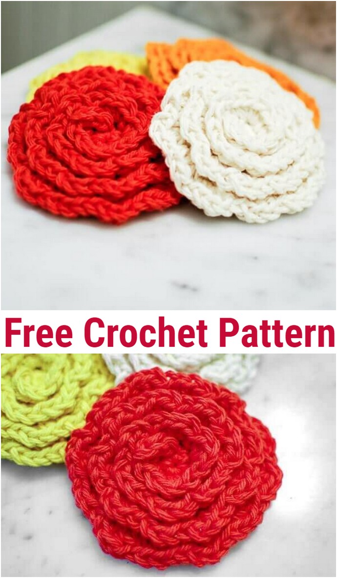 Crochet Flower Face Cleansing Pads Pattern