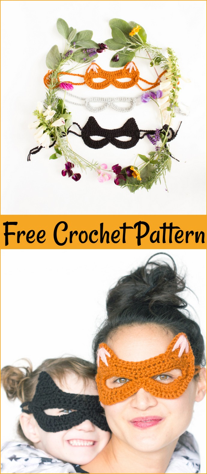 Crocheted Cat Mask Free Pattern