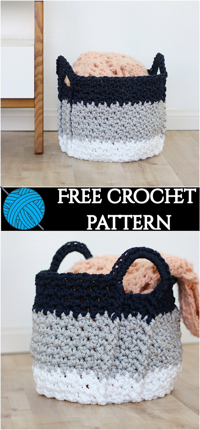 Free Crochet Basket With Handles Pattern