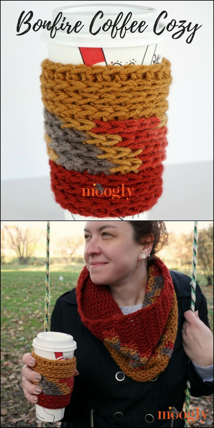 Free Crochet Bonfire Coffee Cozy