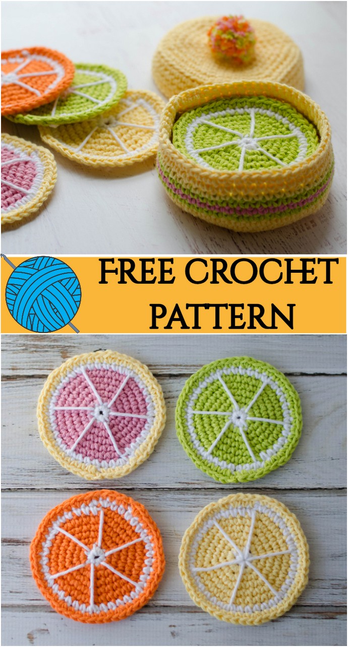 Free Crochet Citrus Coasters