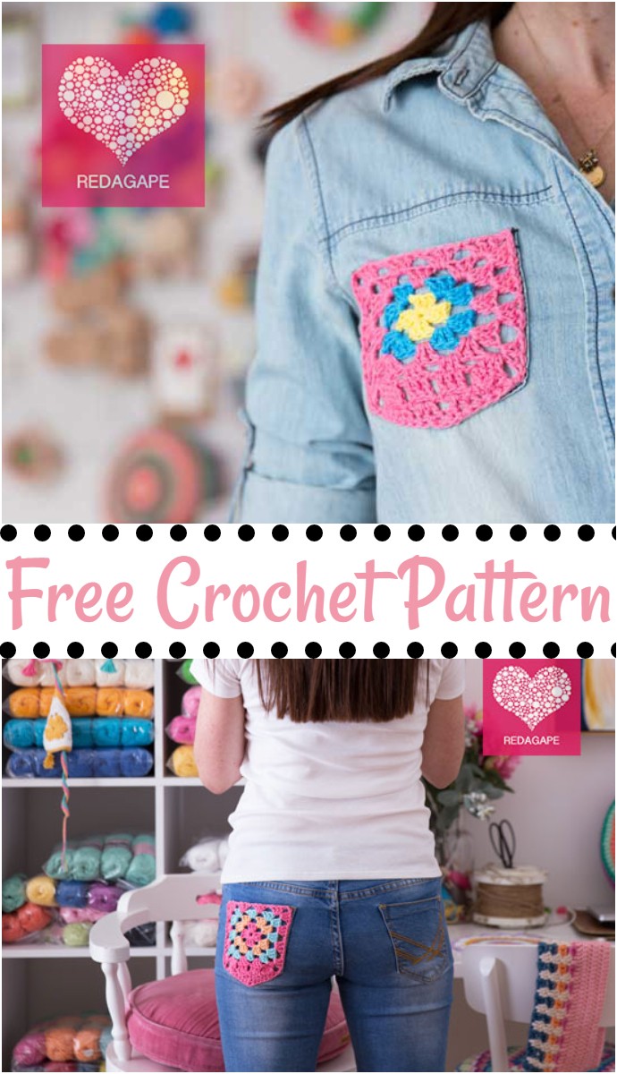 Free Crochet Granny Pocket