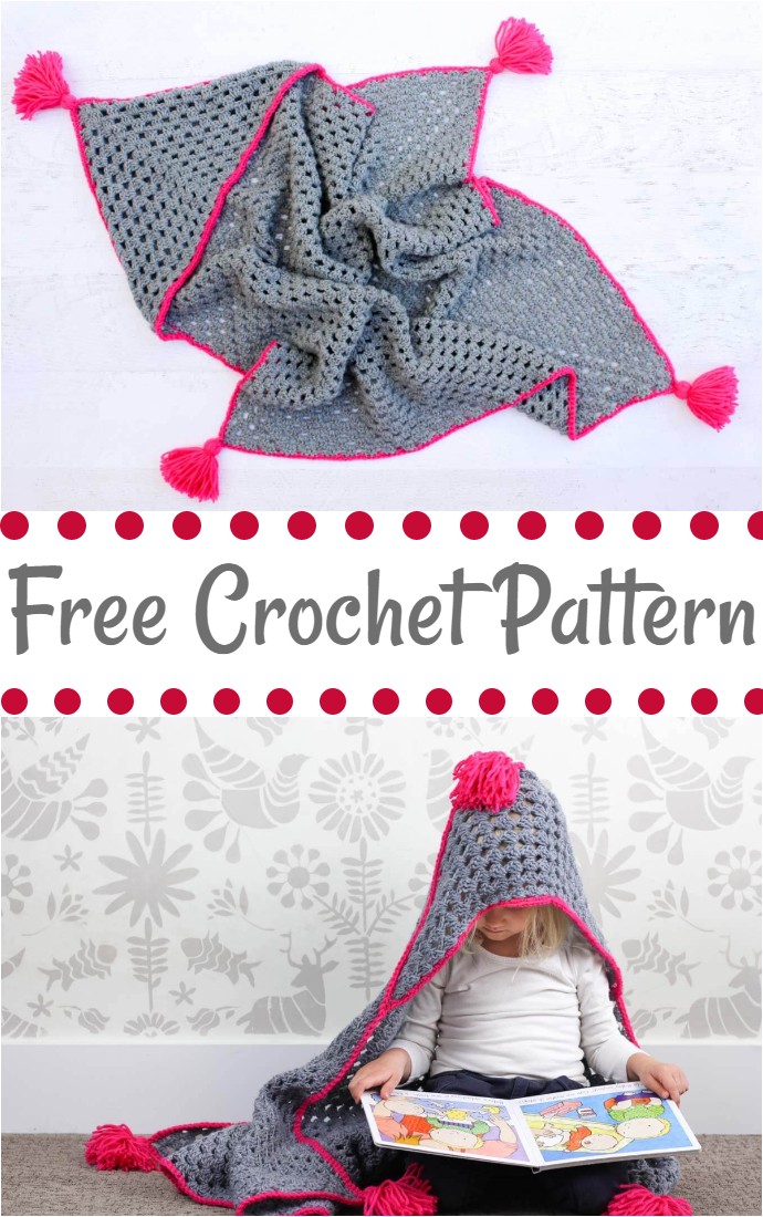 Free Crochet Hooded Baby Blanket