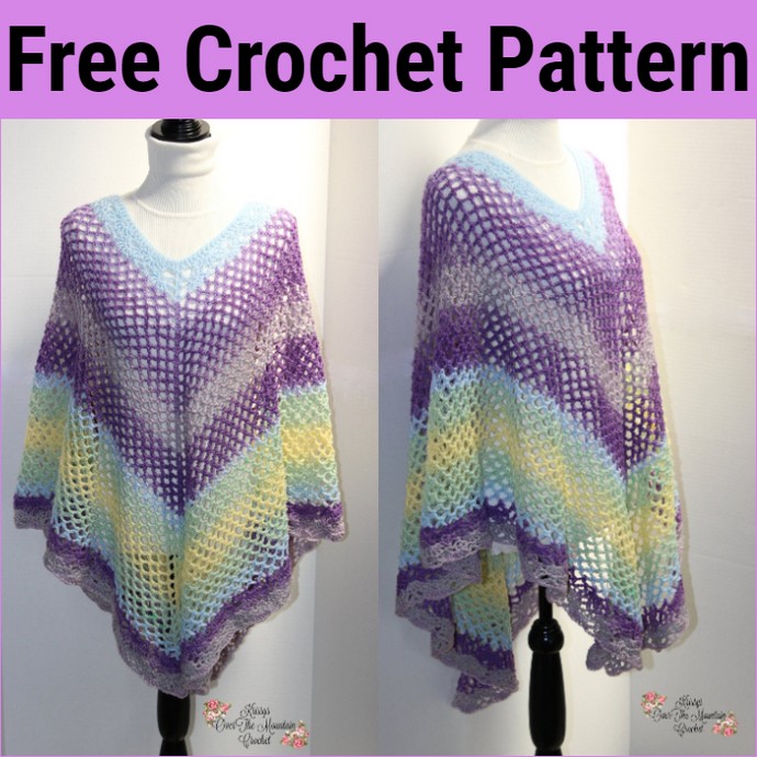 Free Crochet Mesh Over Brook Poncho