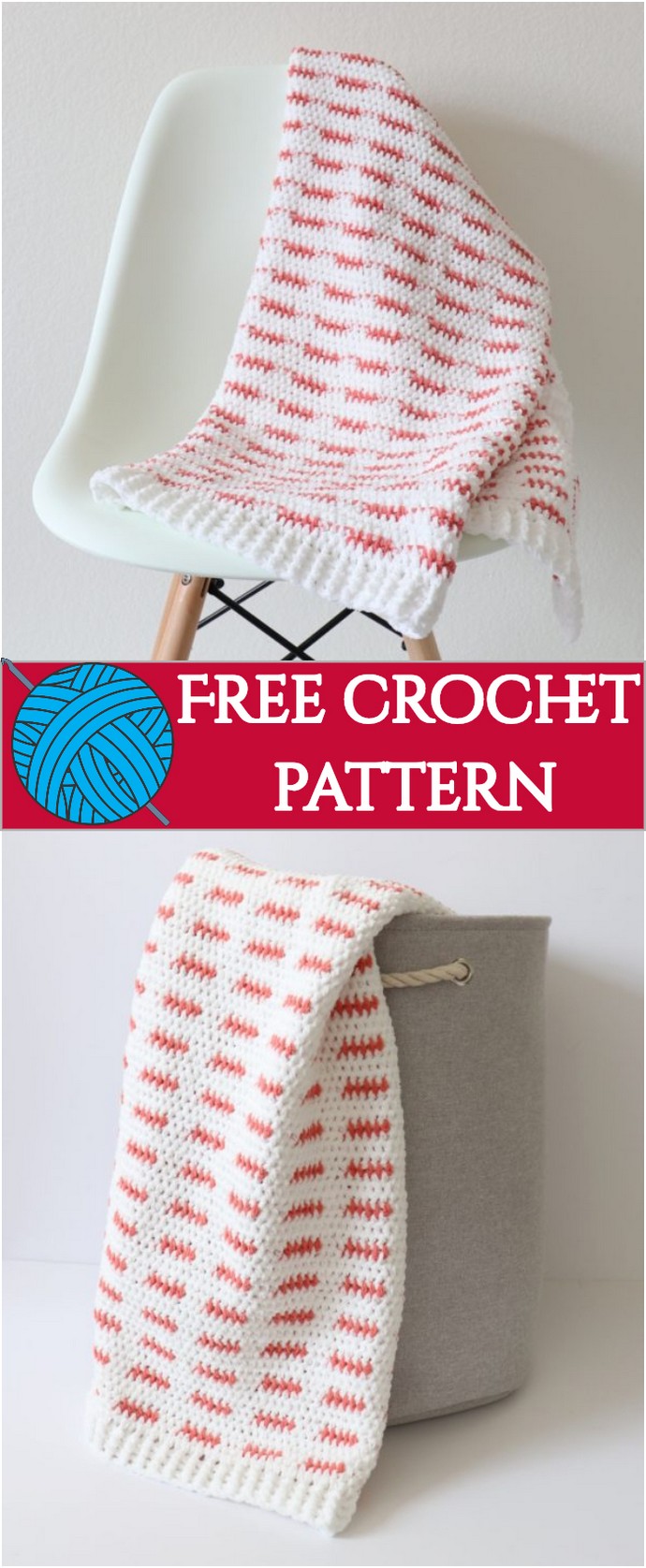 Free Crochet Modern Dash Baby Blanket