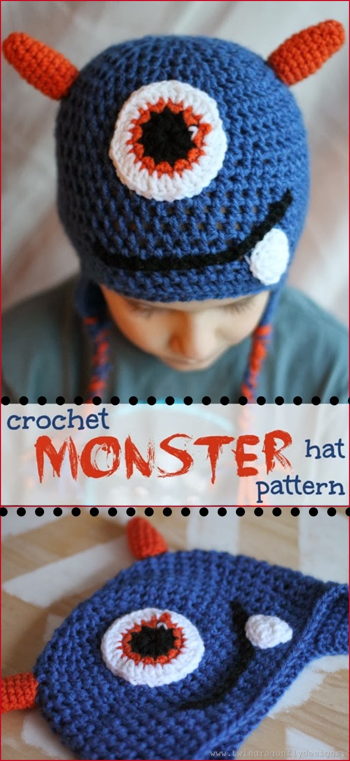 Free Crochet Monster Hat Pattern