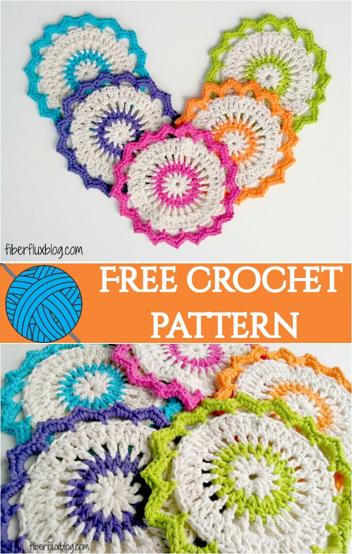 Free Crochet Pattern Lotus Bloom Dishcloths