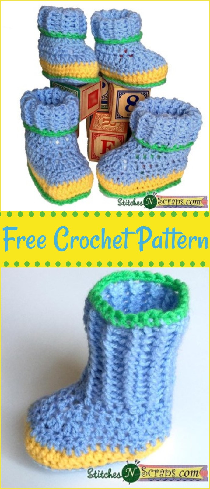 Free Crochet Pattern Striped Booties