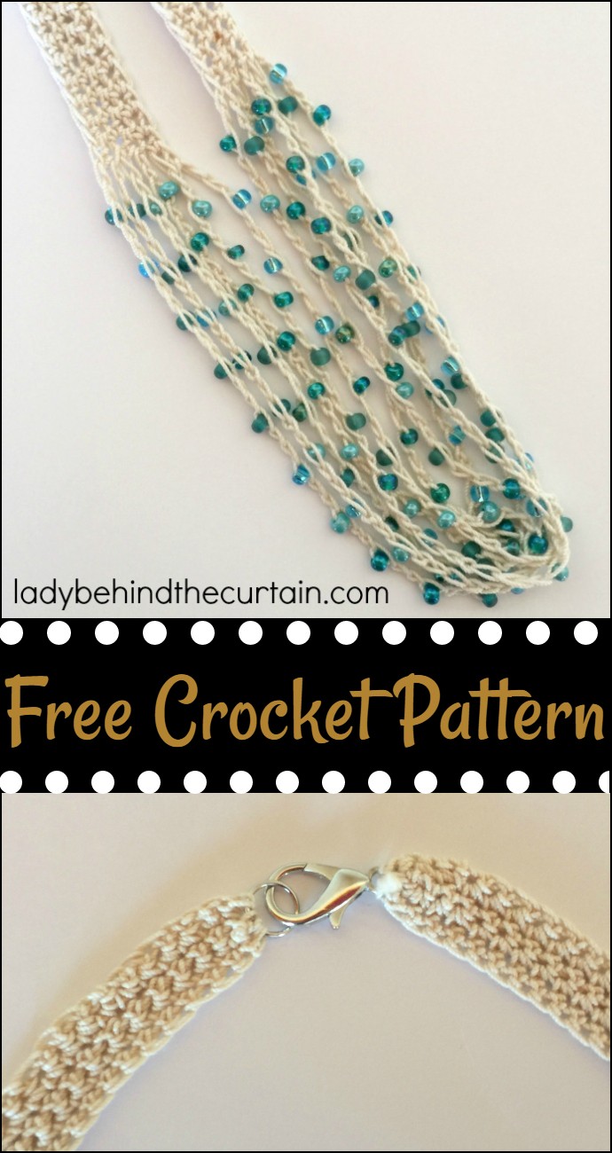 Free Crocheted Beaded Necklace Pattern