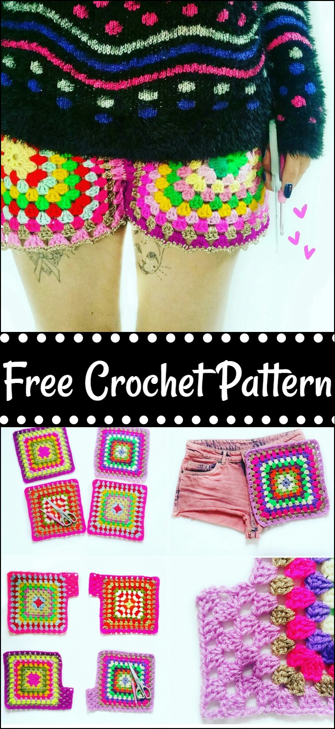 Granny Square Crochet Shorts Free Crochet Pattern