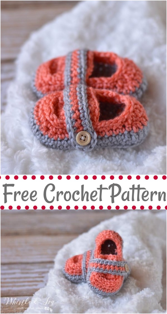 Monk Strap Baby Booties Crochet Pattern