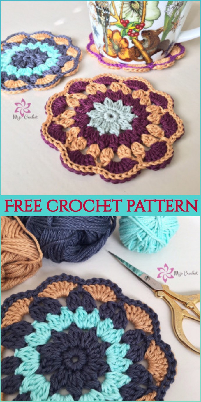 Petal Coasters Free Crochet Pattern