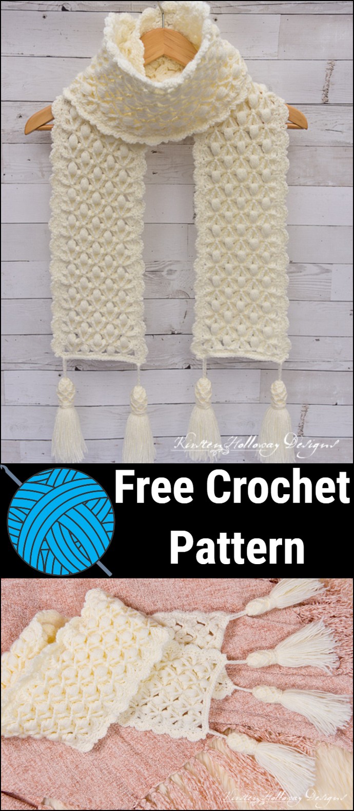 Snowberries A Luxurious Winter Scarf Crochet Pattern