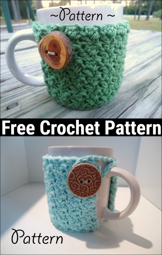 ree Crochet Textured Coffee Mug Cozy Pattern