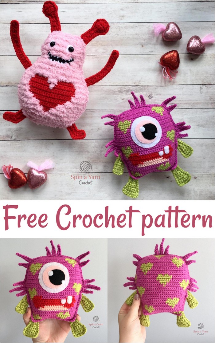 Blinky Love Monster Free Crochet Pattern