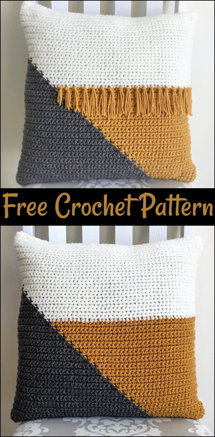 Cool Crochet Color Block Pillow