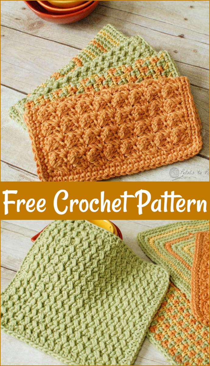 Crunchy Stitch Crochet Dishcloth Pattern