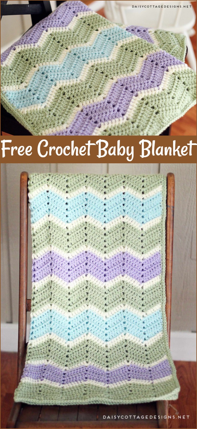 Easy Chevron Baby Blanket Crochet Pattern