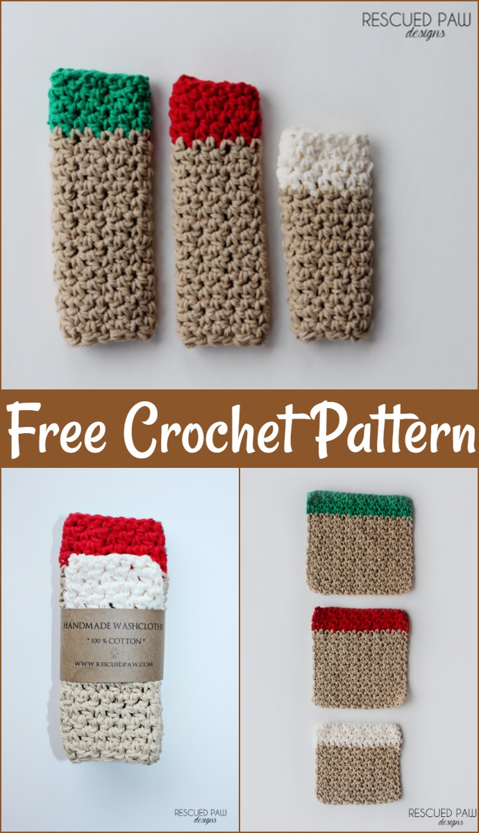 Free Christmas Washcloth Crochet Pattern