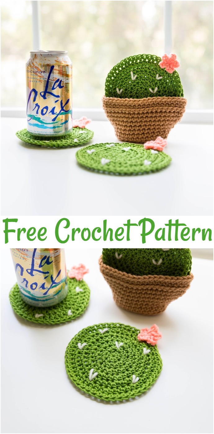 Free Crochet Cactus Coasters