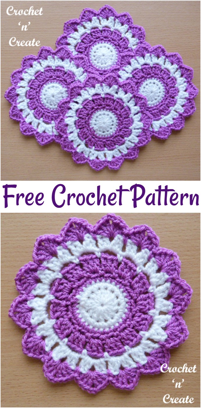 Free Crochet Large Coaster