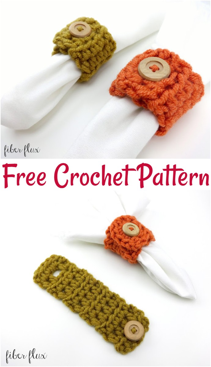 Free Crochet Pattern Harvest Button Napkin Ring