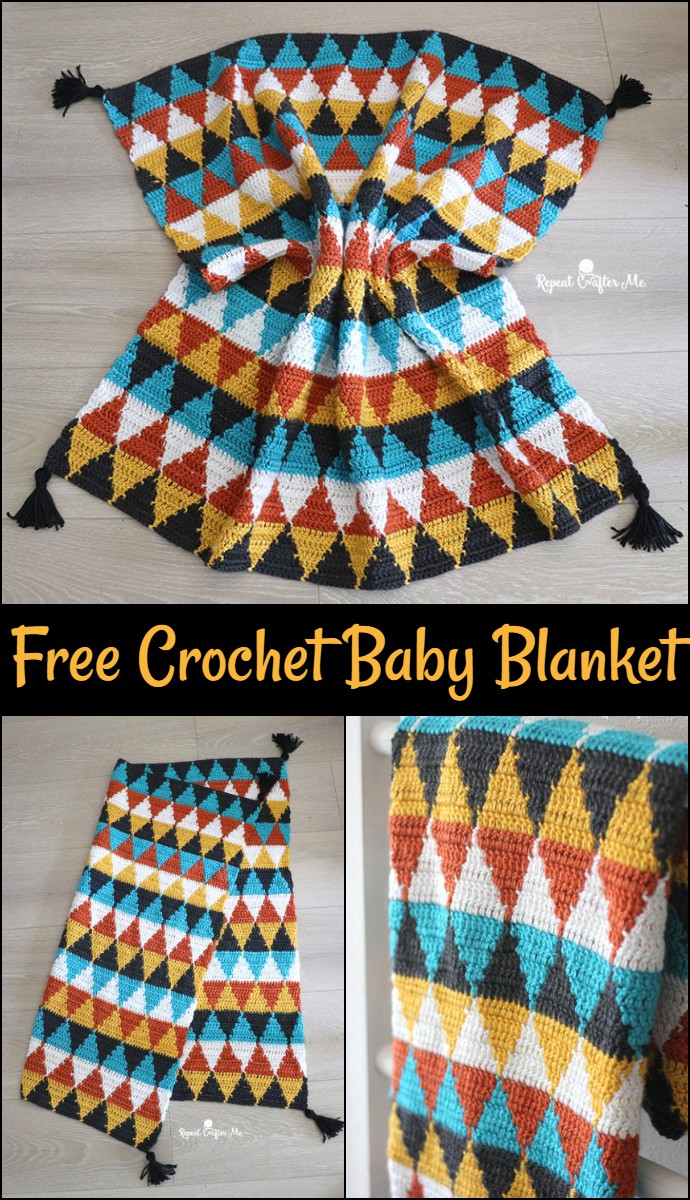 Free Crochet Triangle Baby Blanket