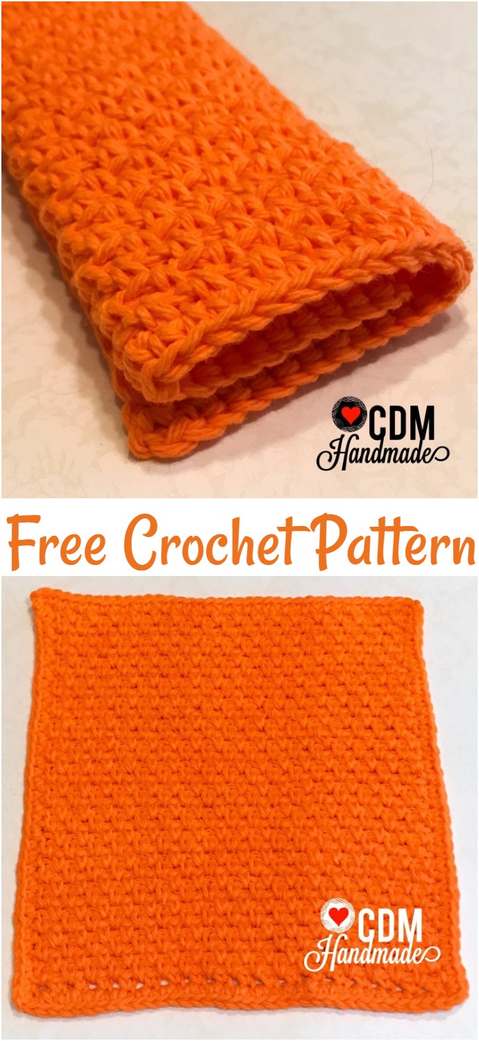 Moss Stitch Free Crochet Washcloth