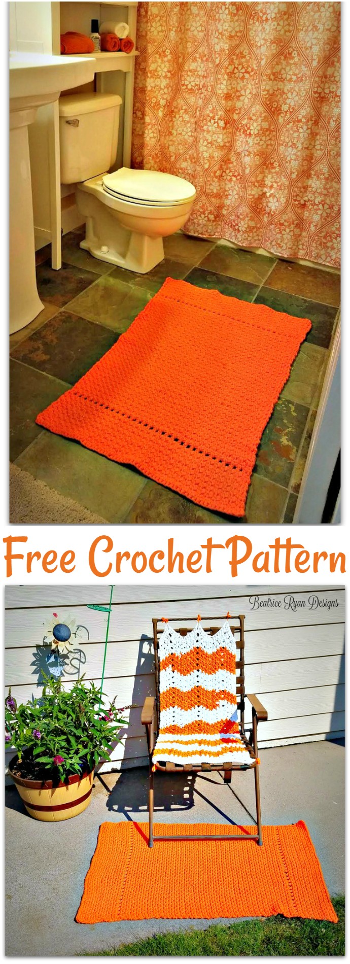 Orange Squeeze Indoor Outdoor Crochet Rug