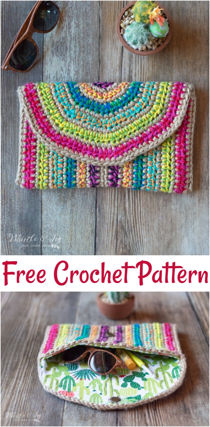 Rica Colorful Crochet Clutch Free Crochet Pattern