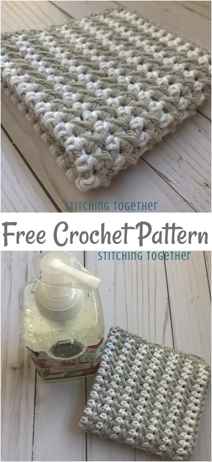 Striped Half Double Crochet Dishcloth Pattern