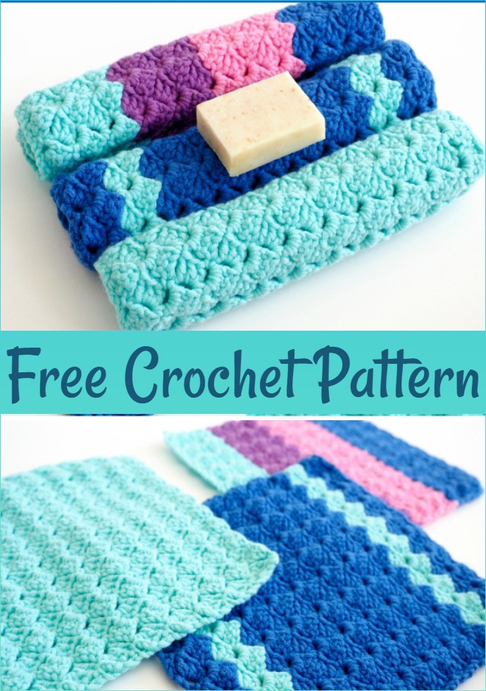 Tulip Textured Crochet Dishcloth Pattern