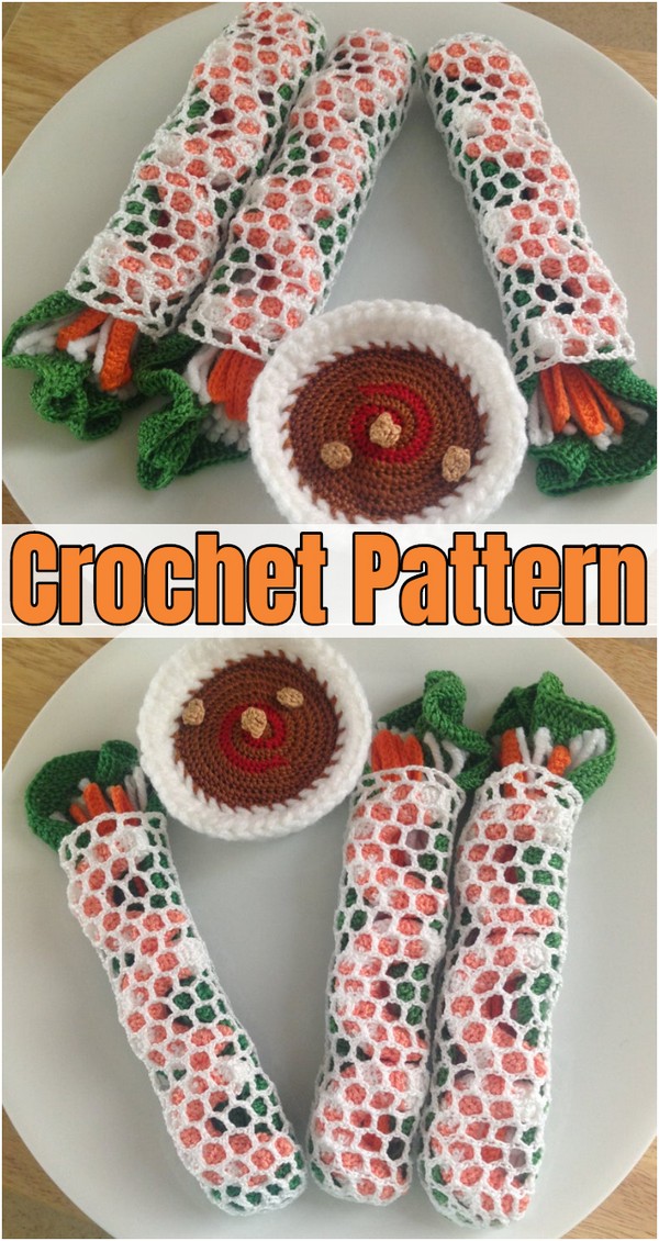 Vietnamese Spring Rolls Crochet Pattern