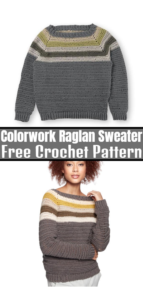 Crochet Colorwork Raglan Sweater