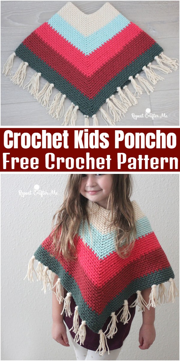 Crochet Kids Poncho Free Crochet Pattern