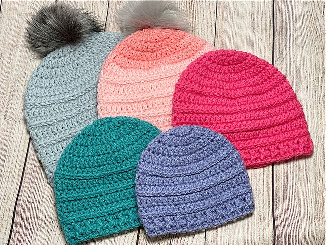 Double Crochet Stripes Hat