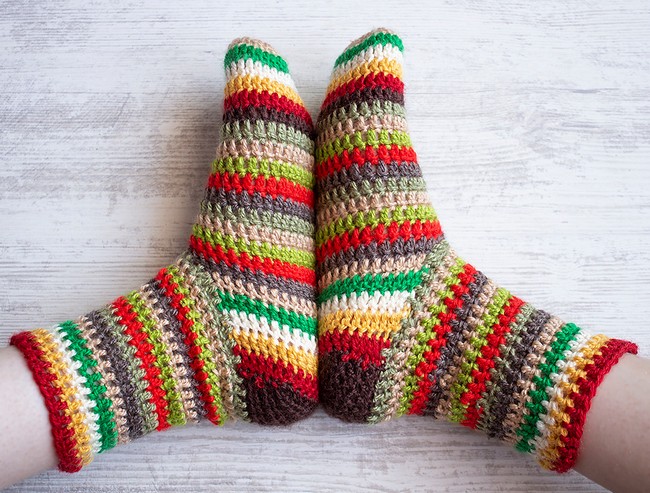 Leftover Yarn Slippers