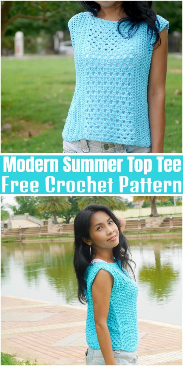 Modern Summer Top Tee Free Crochet Pattern