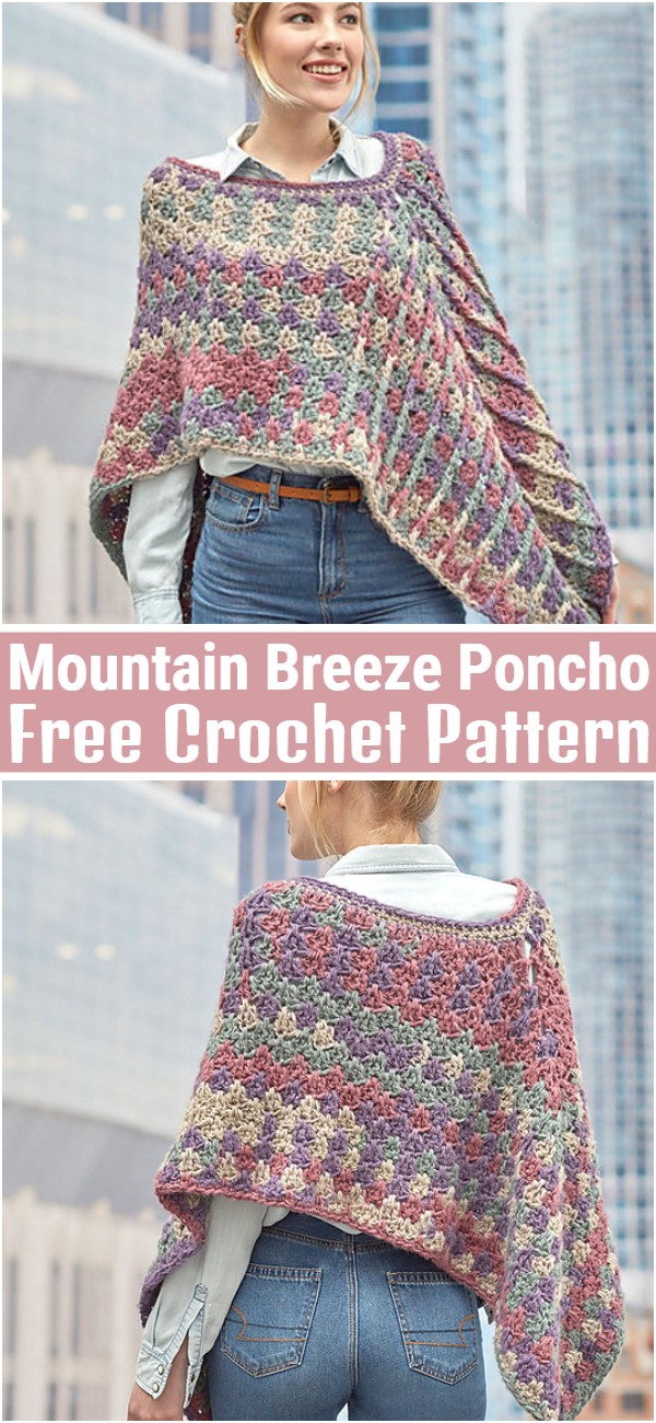 Mountain Breeze Poncho Free Crochet Pattern