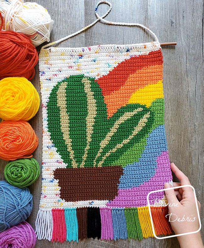 Rainbow Cactus Wall Hanging