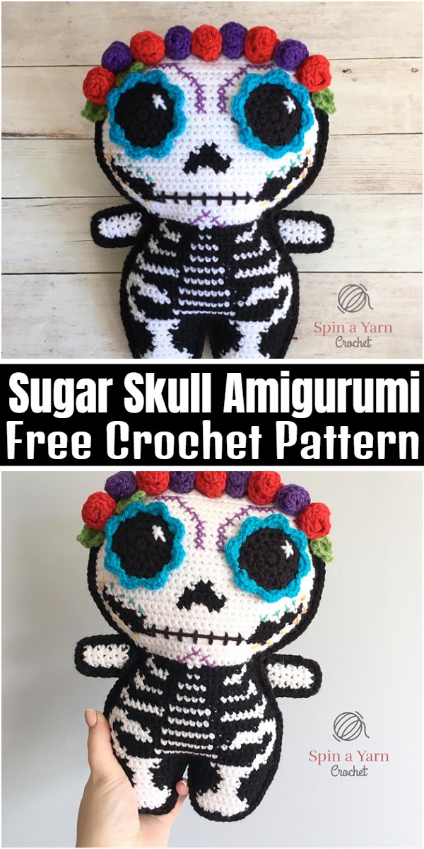 Sugar Skull Amigurumi Free Crochet Pattern