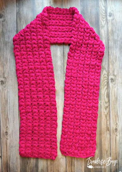 Free Crochet Easy Puff Scarf Pattern