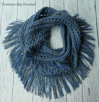 Free Crochet Laura Fringe Infinity Scarf Pattern