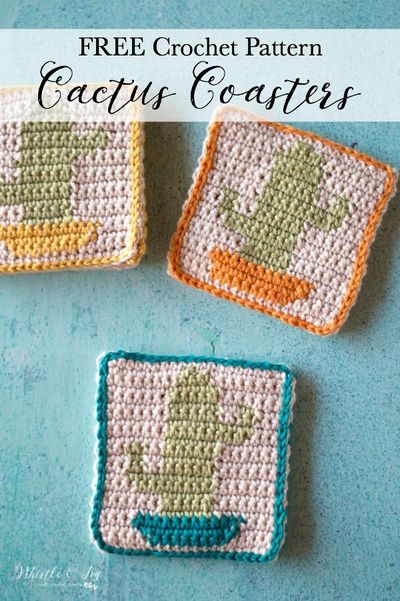 Free Crochet Cactus Coaster Pattern