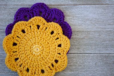 Free Crochet Colorful Coasters Pattern