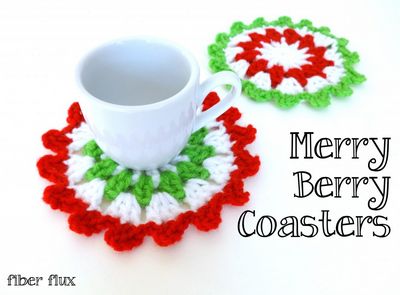 Free Crochet Merry Berry Coasters Pattern