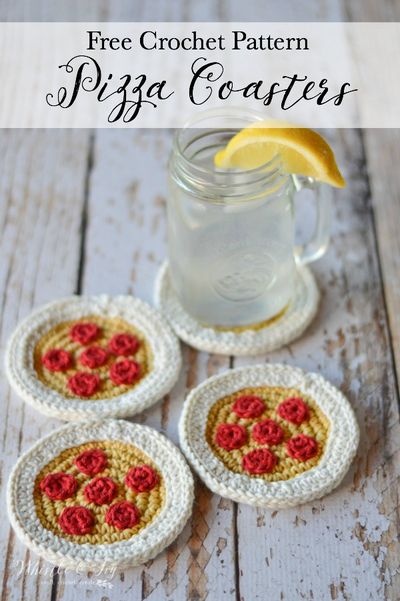 Free Crochet Pizza Coaster Pattern