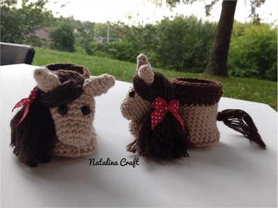 Crochet Baby Booties Horse