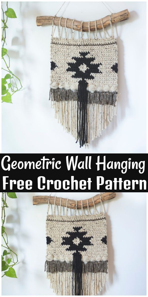 Free Crochet Geometric Wall Hanging Pattern